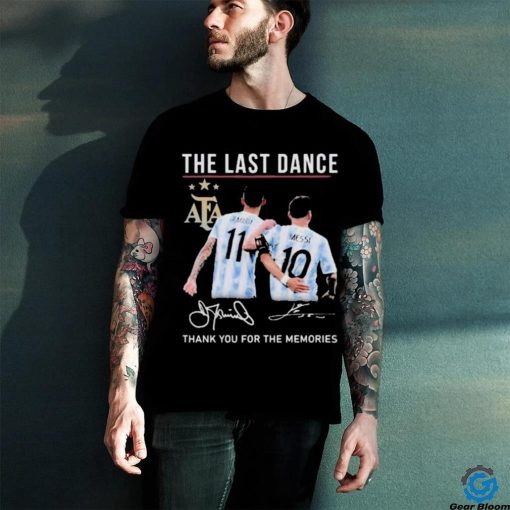 Official The Last Dance Messi and Di Maria Thank You For The Memories Signature T Shirt