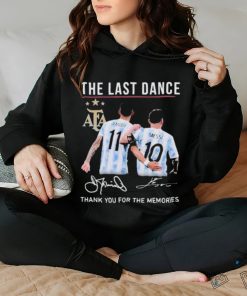 Official The Last Dance Messi and Di Maria Thank You For The Memories Signature T Shirt