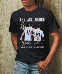 Official The Last Dance Messi and Di Maria Thank You For The Memories Signature T Shirt
