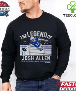 Official The Legend Of Josh Allen Buffalo Bills First QB With Pass, Rush and Receiving TD’s In The Same Game t shirt