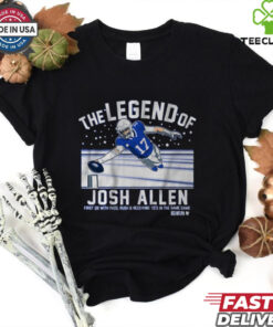 Official The Legend Of Josh Allen Buffalo Bills First QB With Pass, Rush and Receiving TD’s In The Same Game t shirt