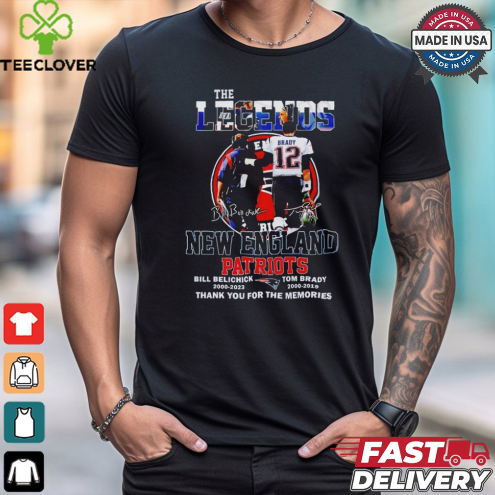 Official The Legends New England Patriots Bill Belichick and Tom Brady Thank You For The Memories T Shirt Official The Legends New England Patriots Bill Belichick and Tom Brady Thank You For The Memories T Shirt
