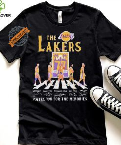 Official The Los Angeles Lakers 77 Years 1947 2024 Signatures Thank You For The Memories shirt