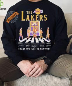 Official The Los Angeles Lakers 77 Years 1947 2024 Signatures Thank You For The Memories shirt