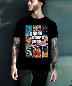 Official The Man Wearing Grand Theft Auto Vice City Games Poster t shirt