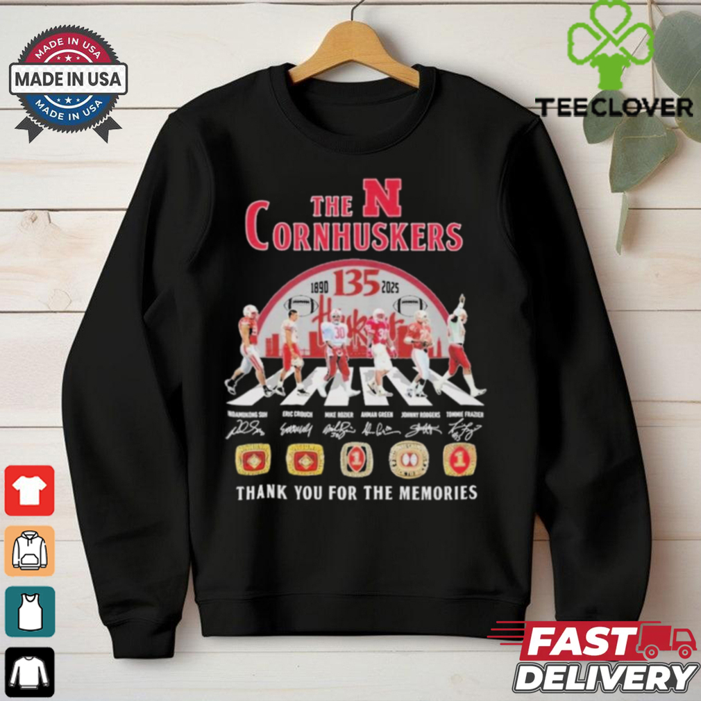 Official The Nebraska Cornhuskers 135 Years 1890 2025 Signature Thank You For The Memories Signature Shirt Official The Nebraska Cornhuskers 135 Years 1890 2025 Signature Thank You For The Memories Signature Shirt