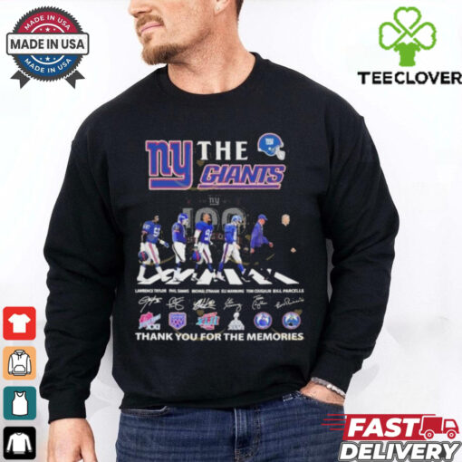 Official The New York Giants 100 Years Signature Thank You For The Memories Signatures T Shirts
