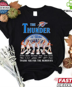 Official The Oklahoma City Thunder thank you for the memories stars abbey road signatures basketball shirt