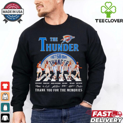 Official The Oklahoma City Thunder thank you for the memories stars abbey road signatures basketball shirt
