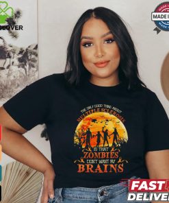 Official The Only Good Thing About Multiple Sclerosis Is That Zombies Dont Want My Brains Halloween 2024 Shirt