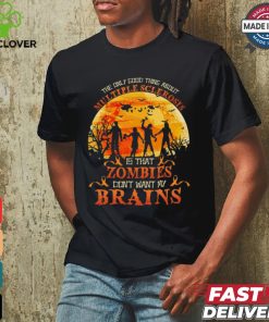 Official The Only Good Thing About Multiple Sclerosis Is That Zombies Dont Want My Brains Halloween 2024 Shirt
