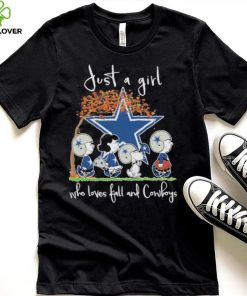 Official The Peanuts Just a girl who loves fall and Dallas Cowboys Shirt