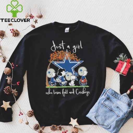 Official The Peanuts Just a girl who loves fall and Dallas Cowboys Shirt