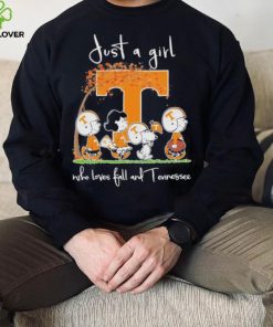 Official The Peanuts Just a girl who loves fall and Tennessee hoodie, sweater, longsleeve, shirt v-neck, t-shirt