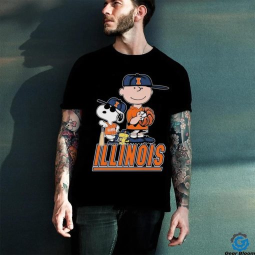 Official The Peanuts Movie Characters Illinois Fighting Illini Baseball Shirt