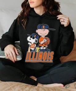 Official The Peanuts Movie Characters Illinois Fighting Illini Baseball Shirt