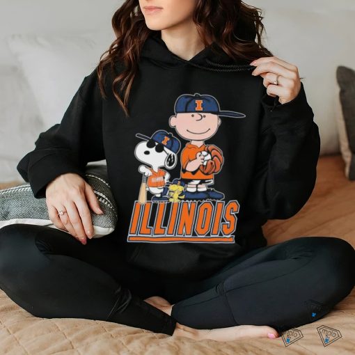 Official The Peanuts Movie Characters Illinois Fighting Illini Baseball Shirt