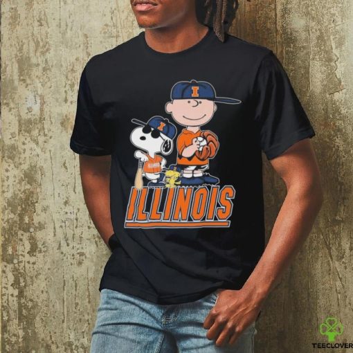 Official The Peanuts Movie Characters Illinois Fighting Illini Baseball Shirt