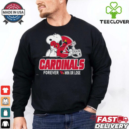 Official The Peanuts Movie Snoopy X Arizona Cardinals Forever Win Or Lose Shirt