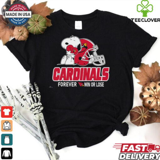 Official The Peanuts Movie Snoopy X Arizona Cardinals Forever Win Or Lose Shirt