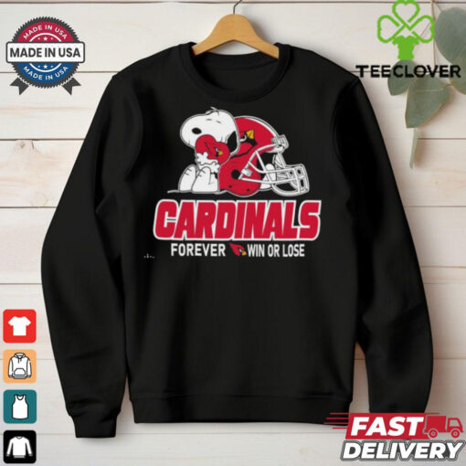 Official The Peanuts Movie Snoopy X Arizona Cardinals Forever Win Or Lose Shirt