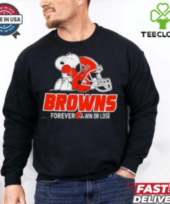 Official The Peanuts Movie Snoopy X Cleveland Browns Forever Win Or Lose Shirt