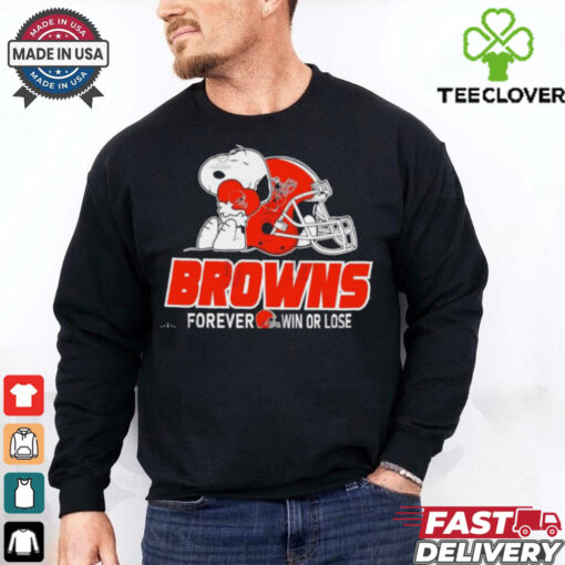 Official The Peanuts Movie Snoopy X Cleveland Browns Forever Win Or Lose Shirt