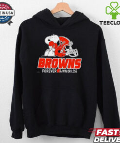 Official The Peanuts Movie Snoopy X Cleveland Browns Forever Win Or Lose Shirt
