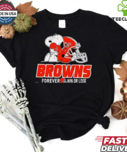 Official The Peanuts Movie Snoopy X Cleveland Browns Forever Win Or Lose Shirt