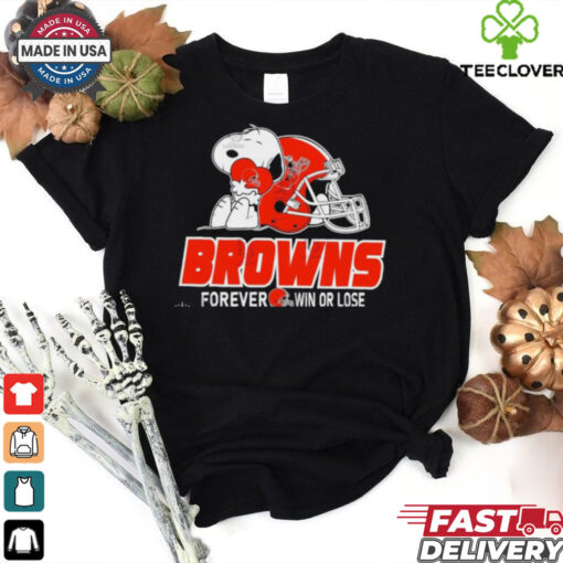 Official The Peanuts Movie Snoopy X Cleveland Browns Forever Win Or Lose Shirt