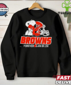Official The Peanuts Movie Snoopy X Cleveland Browns Forever Win Or Lose Shirt