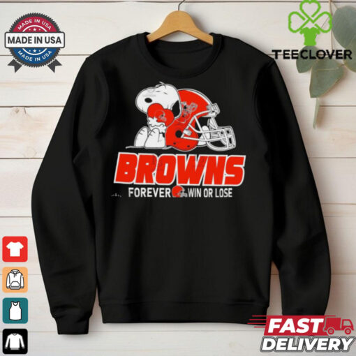 Official The Peanuts Movie Snoopy X Cleveland Browns Forever Win Or Lose Shirt