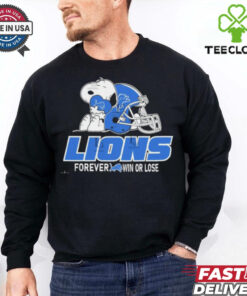 Official The Peanuts Movie Snoopy X Detroit Lions Forever Win Or Lose Shirt