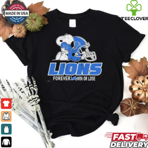 Official The Peanuts Movie Snoopy X Detroit Lions Forever Win Or Lose Shirt