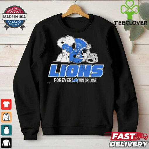 Official The Peanuts Movie Snoopy X Detroit Lions Forever Win Or Lose Shirt