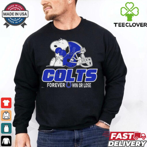 Official The Peanuts Movie Snoopy X Indianapolis Colts Forever Win Or Lose Shirt