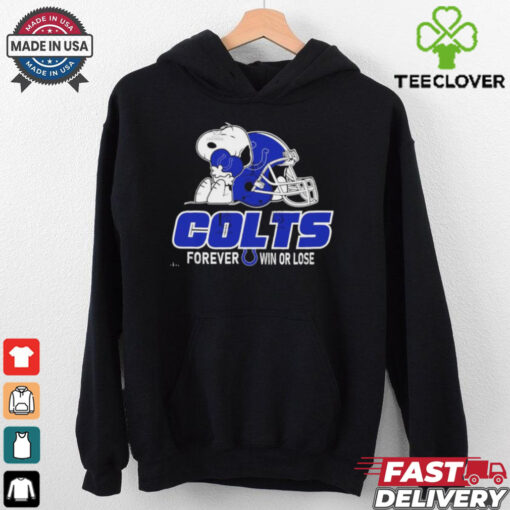 Official The Peanuts Movie Snoopy X Indianapolis Colts Forever Win Or Lose Shirt
