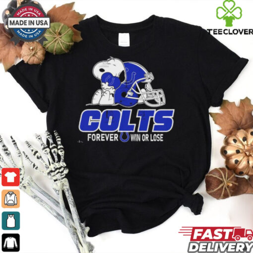 Official The Peanuts Movie Snoopy X Indianapolis Colts Forever Win Or Lose Shirt