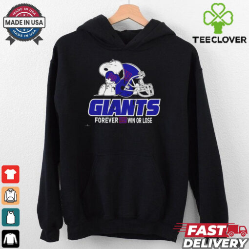 Official The Peanuts Movie Snoopy X New York Giants Forever Win Or Lose Shirt
