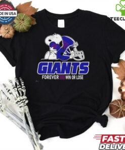 Official The Peanuts Movie Snoopy X New York Giants Forever Win Or Lose Shirt