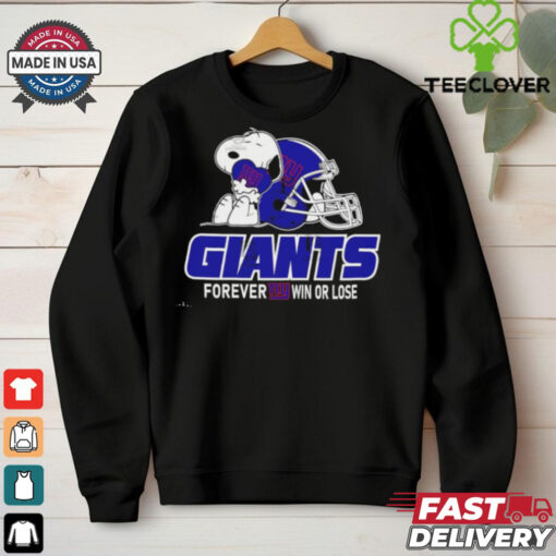 Official The Peanuts Movie Snoopy X New York Giants Forever Win Or Lose Shirt