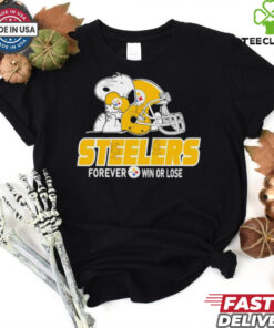 Official The Peanuts Movie Snoopy X Pittsburgh Steelers Forever Win Or Lose Shirt