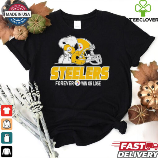 Official The Peanuts Movie Snoopy X Pittsburgh Steelers Forever Win Or Lose Shirt