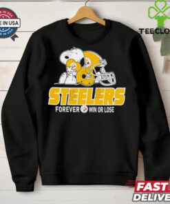 Official The Peanuts Movie Snoopy X Pittsburgh Steelers Forever Win Or Lose Shirt