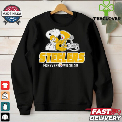 Official The Peanuts Movie Snoopy X Pittsburgh Steelers Forever Win Or Lose Shirt