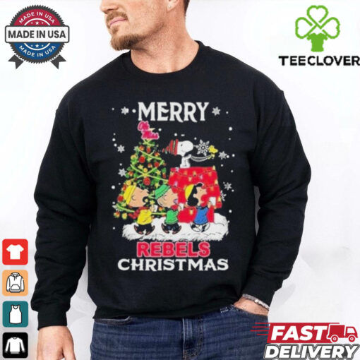 Official The Peanuts Snoopy And Friends Merry Christmas Ole Miss Rebels Shirt