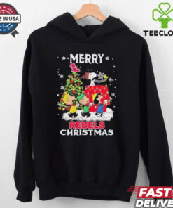 Official The Peanuts Snoopy And Friends Merry Christmas Ole Miss Rebels Shirt
