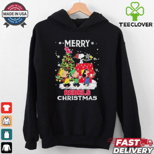 Official The Peanuts Snoopy And Friends Merry Christmas Ole Miss Rebels Shirt