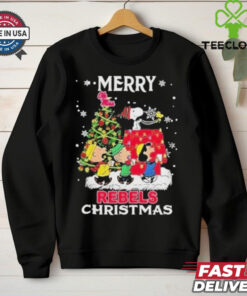 Official The Peanuts Snoopy And Friends Merry Christmas Ole Miss Rebels Shirt