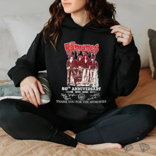 Official The Ramones 50th Anniversary 1974 2024 Thank You For The Memories Signatures Shirt